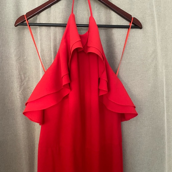 Intermix Red Halter Jumpsuit - Picture 3 of 7